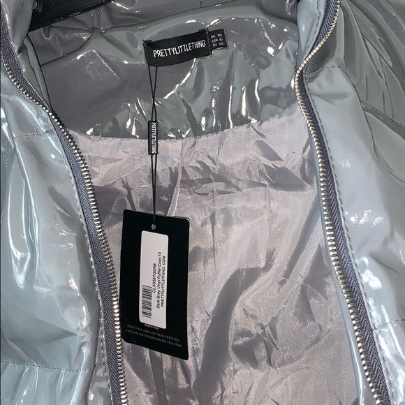 grey vinyl puffer jacket